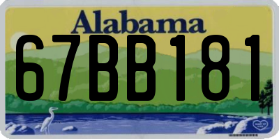 AL license plate 67BB181