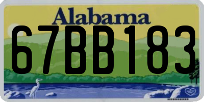 AL license plate 67BB183