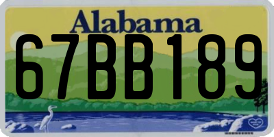 AL license plate 67BB189