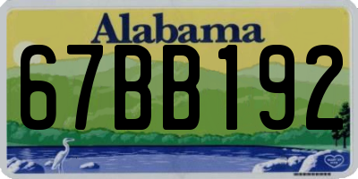 AL license plate 67BB192