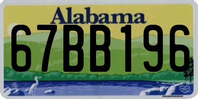 AL license plate 67BB196