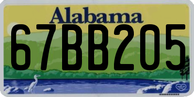 AL license plate 67BB205