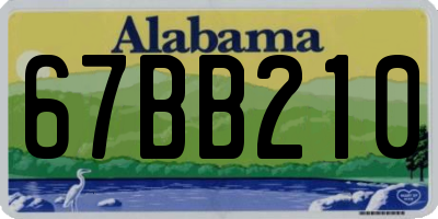 AL license plate 67BB210