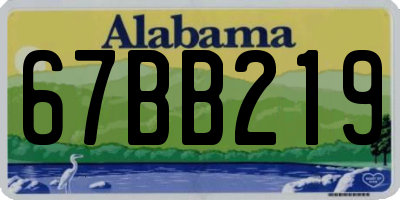 AL license plate 67BB219