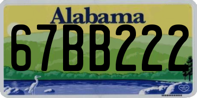 AL license plate 67BB222
