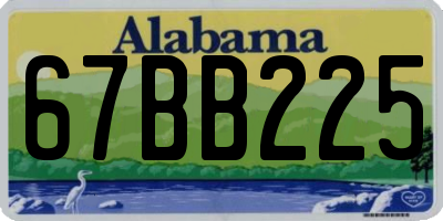 AL license plate 67BB225