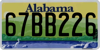 AL license plate 67BB226