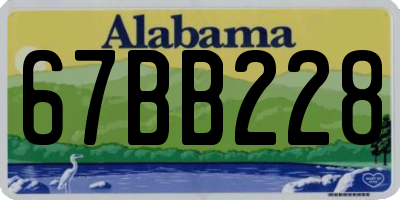AL license plate 67BB228