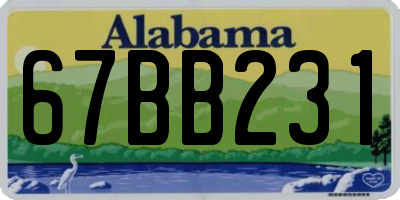 AL license plate 67BB231