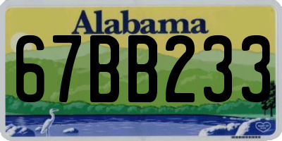 AL license plate 67BB233