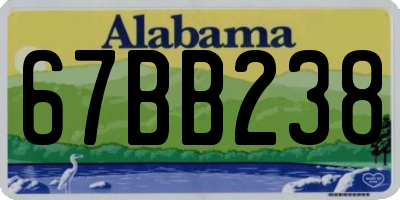 AL license plate 67BB238