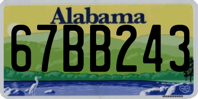 AL license plate 67BB243