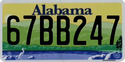 AL license plate 67BB247
