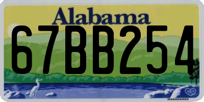 AL license plate 67BB254