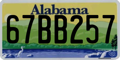 AL license plate 67BB257