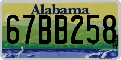 AL license plate 67BB258