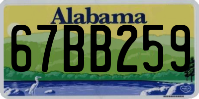 AL license plate 67BB259