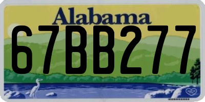 AL license plate 67BB277
