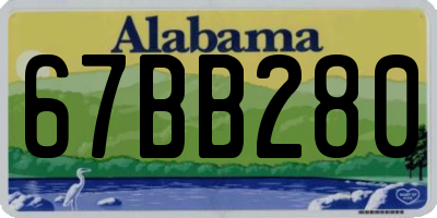 AL license plate 67BB280