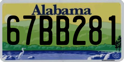 AL license plate 67BB281