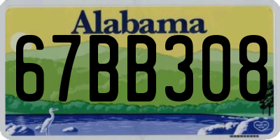 AL license plate 67BB308