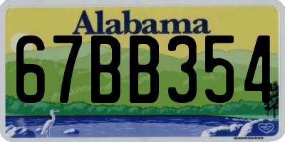 AL license plate 67BB354