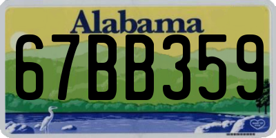 AL license plate 67BB359