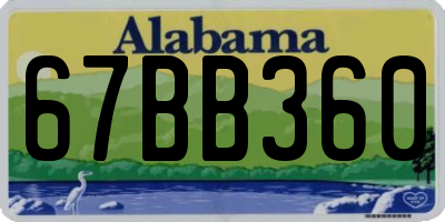 AL license plate 67BB360