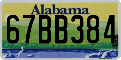AL license plate 67BB384