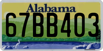 AL license plate 67BB403