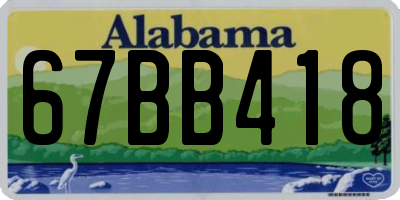 AL license plate 67BB418