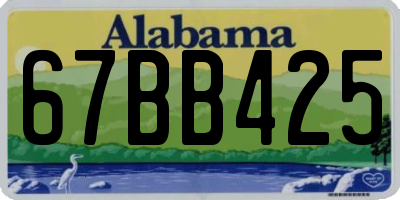 AL license plate 67BB425