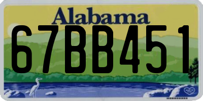 AL license plate 67BB451