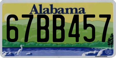 AL license plate 67BB457