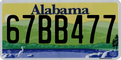 AL license plate 67BB477