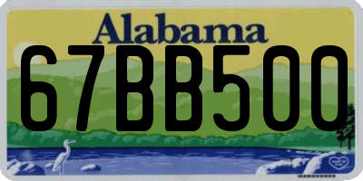 AL license plate 67BB500