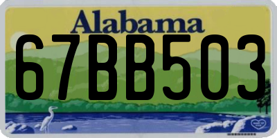 AL license plate 67BB503