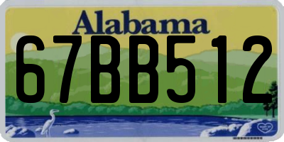 AL license plate 67BB512