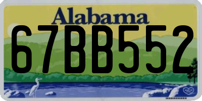 AL license plate 67BB552
