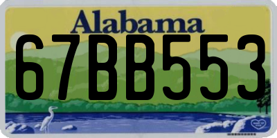 AL license plate 67BB553