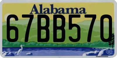 AL license plate 67BB570