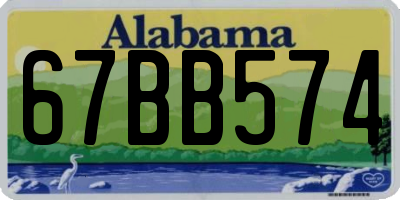 AL license plate 67BB574