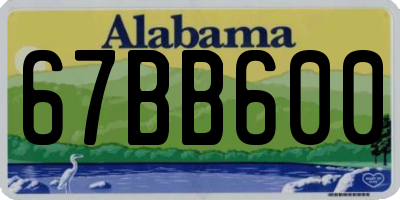 AL license plate 67BB600