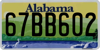 AL license plate 67BB602