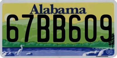 AL license plate 67BB609