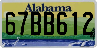 AL license plate 67BB612