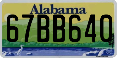 AL license plate 67BB640