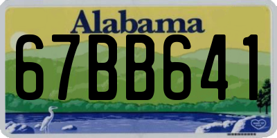 AL license plate 67BB641