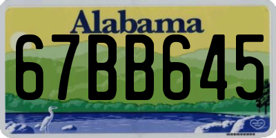 AL license plate 67BB645