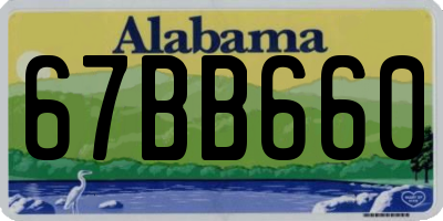 AL license plate 67BB660